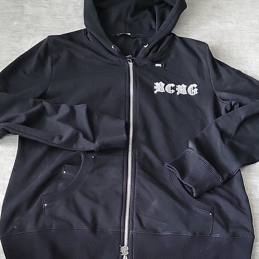 BCBGMaxAzria Black Zip-Up Hoodie